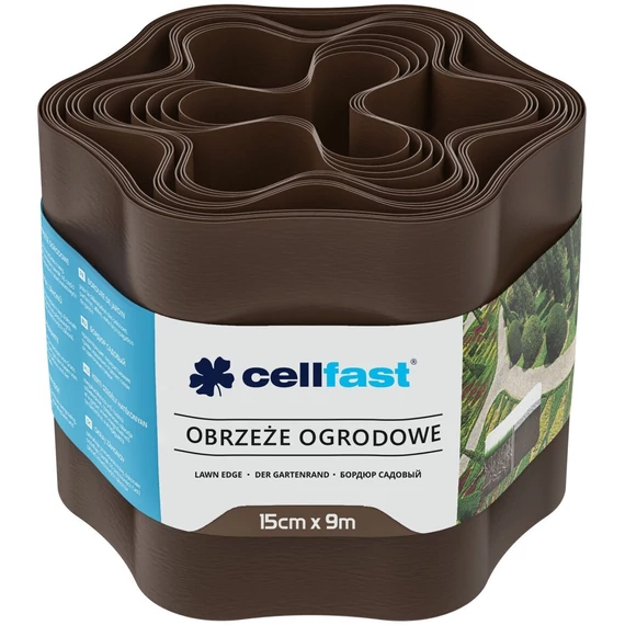 Cellfast ágyásszegély, hullámos, barna, 9mx15cm