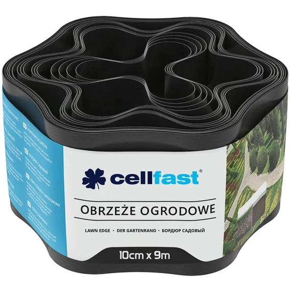 Cellfast ágyásszegély, hullámos, fekete, 9mx10cm
