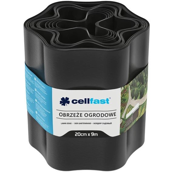 Cellfast ágyásszegély, hullámos, fekete, 9mx20cm