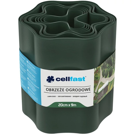 Cellfast ágyásszegély, hullámos, sötét zöld, 9mx20cm