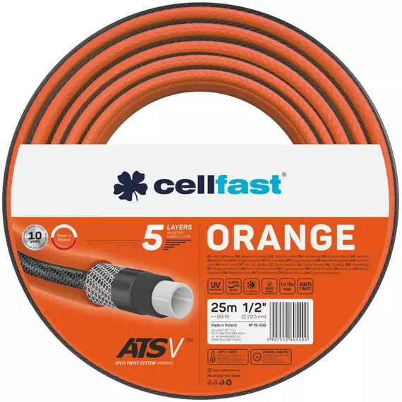 Cellfast Orange locsolótömlő, ötrétegű, 50m, 3/4&quot;