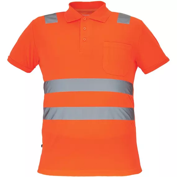 Cerva Jaen galléros póló, fényvisszaverő csíkokkal, narancssárga, XL