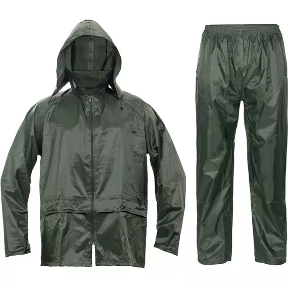 Cerva Carina esővédő öltöny, poliészter PVC bevonattal, zöld, 2XL
