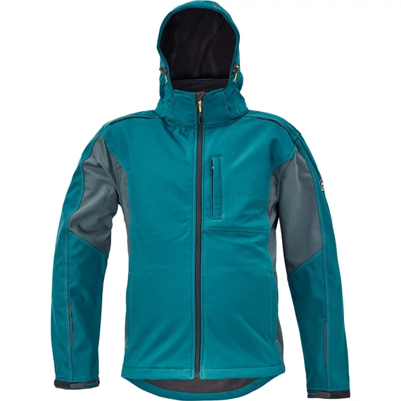 Cerva Dayboro softshell dzseki levehető kapucnival, petrol kék, 3XL