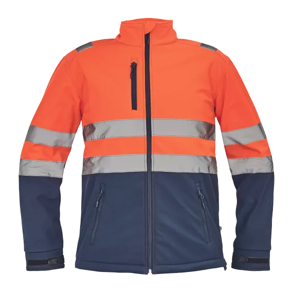Cerva Granada láthatósági softshell kabát, narancssárga-kék, 3XL