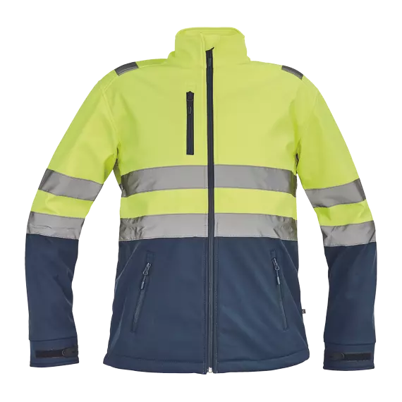 Cerva Granada láthatósági softshell kabát, sárga-kék, 2XL