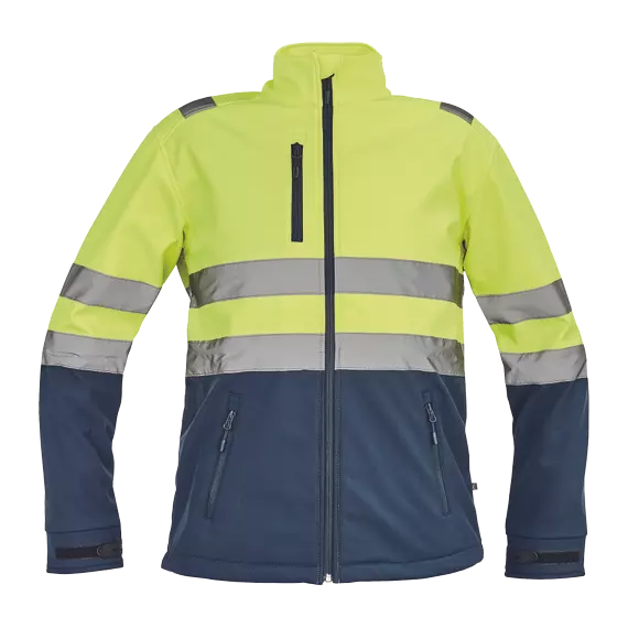 Cerva Granada láthatósági softshell kabát, sárga-kék, XL