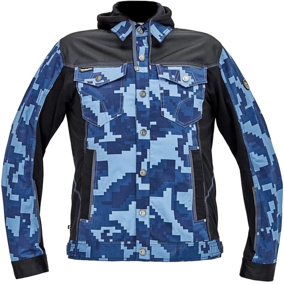 Cerva Neurum Camouflage munkakabát kapucnival, terepmintás, tengerészkék, 54