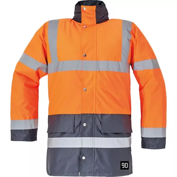 Cerva Sefton jól láthatósági kabát, bélelt, narancssárga-kék, 3XL