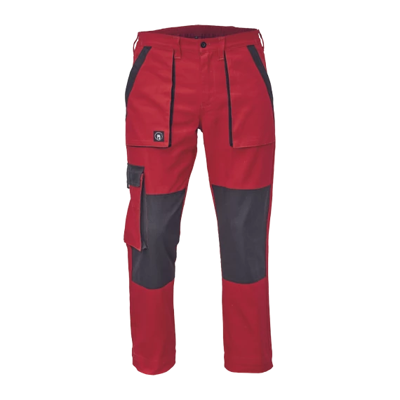 Cerva Max derekas munkanadrág, kopásálló, pamut, piros, 46