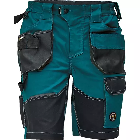 Cerva Dayboro munkavédelmi rövidnadrág, sokzsebes, petrol kék-fekete, 56
