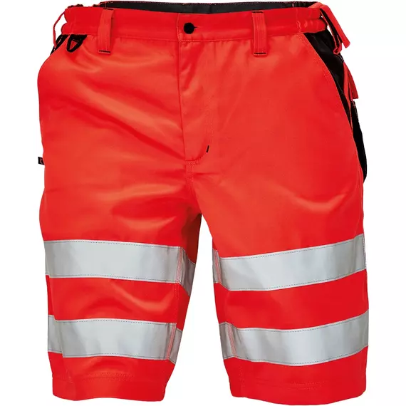 Cerva Knoxfield Hi-Vis munkavédelmi rövidnadrág, piros, 50