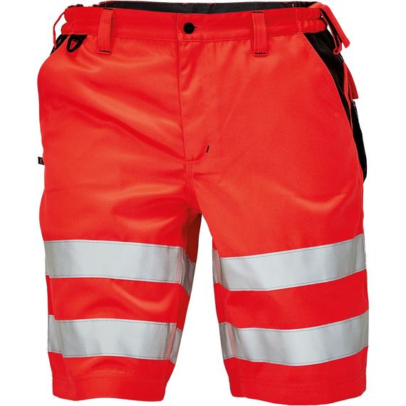 Cerva Knoxfield Hi-Vis munkavédelmi rövidnadrág, piros, 60