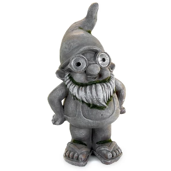 Chomik kerti dekor figura, napelemes, törpe, 23x15x40cm