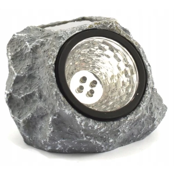Chomik kerti LED-lámpa, kőhatású, napelemes, 1.2V, 12.6x14.4x10cm
