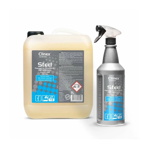 Clinex Steel rozsdamentes fémfelület tisztítószer, PH2, 5L 