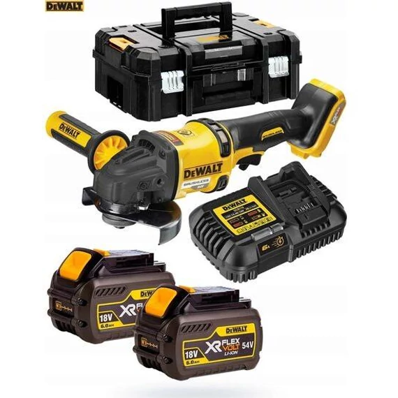 DeWalt DCG418T2 Akkus ksarokcsiszoló, kefementes, 6.0Ah akkuval és töltővel