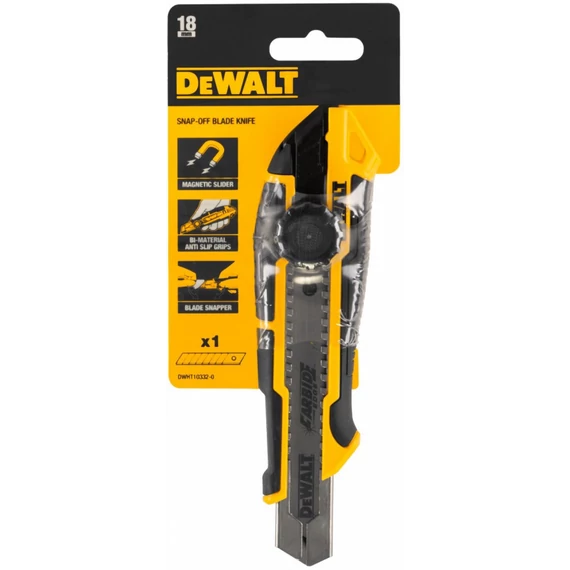 DeWalt Tördelhető pengés kés, műanyag rögzítő csavarral 18mm