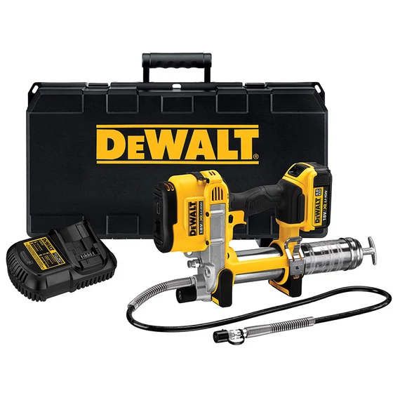 DeWalt DCGG571M1 XR akkus zsírozó pisztoly, 18V, 690bar (1db 4.0Ah akkuval és töltővel)