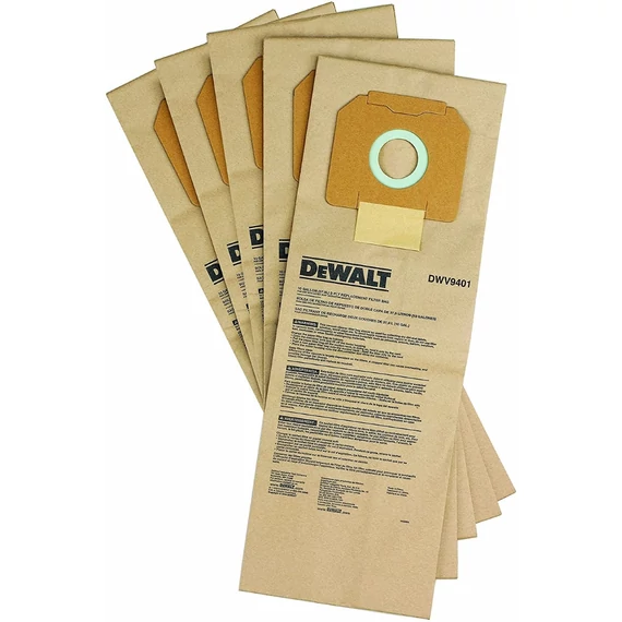DeWalt DWV9401 papír porzsák, D27902-es porszívóhoz, 5db