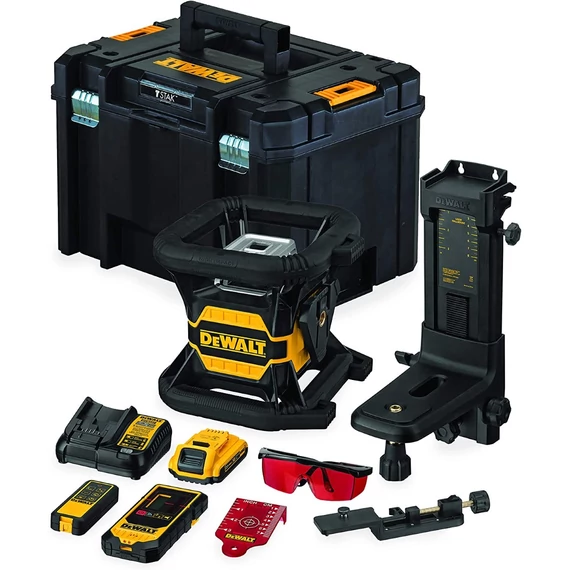 DeWalt DCE080D1RS XR akkus önszintező piros forgólézer, 18V, 80m (1db 2Ah akkuval és töltővel)