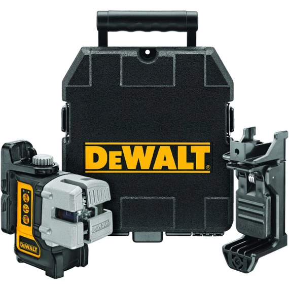 DeWalt DW089KD önbeálló vonallézer, DE0892 jelfogóval, 15m (4 db AA elemmel)