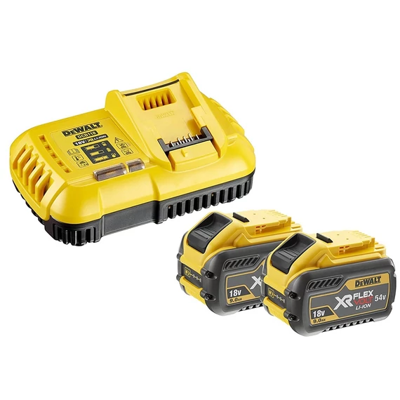 DeWalt DCB118X2 XR akku és gyorstöltő, 18V (2db 9Ah akku, 8A töltő)