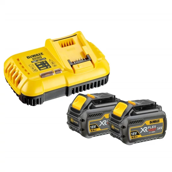 DeWalt DCB118T2 XR akku és gyorstöltő, 54V (2db 6.0Ah akku, 8A töltő)
