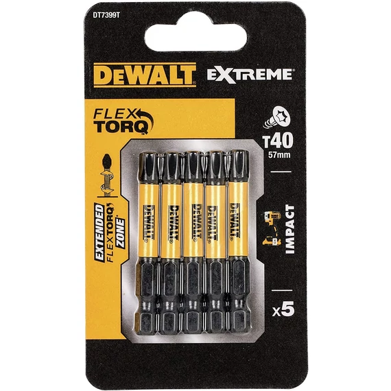 DeWalt DT7399T Extreme Impact torziós csavarbitek, T40, 50mm