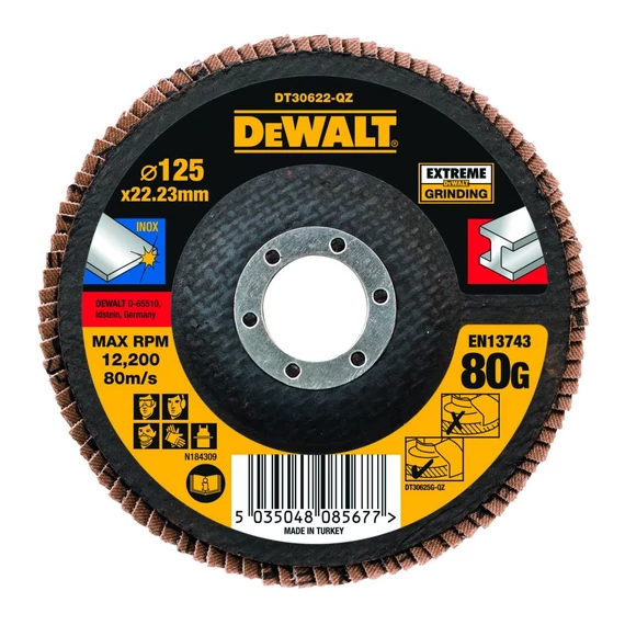 DeWalt DT30622 Extreme lamellás csiszolótárcsa, 125mm, 80G