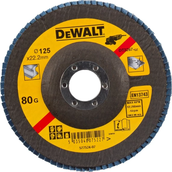 DeWalt DT3267 lamellás csiszolótárcsa, 80G, 125mm