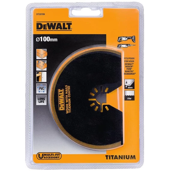DeWalt DT20709 félkör penge, titanium bevonat, 100mm