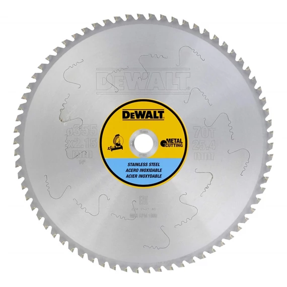 DeWalt DT1921 fémvágó fűrészlap darabolóhoz, 70 fog, 355mm