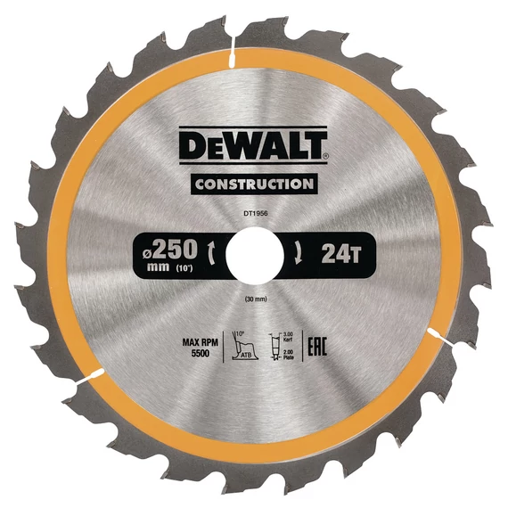 DeWalt DT1956 fűrészlap, 24 fog, 250mm