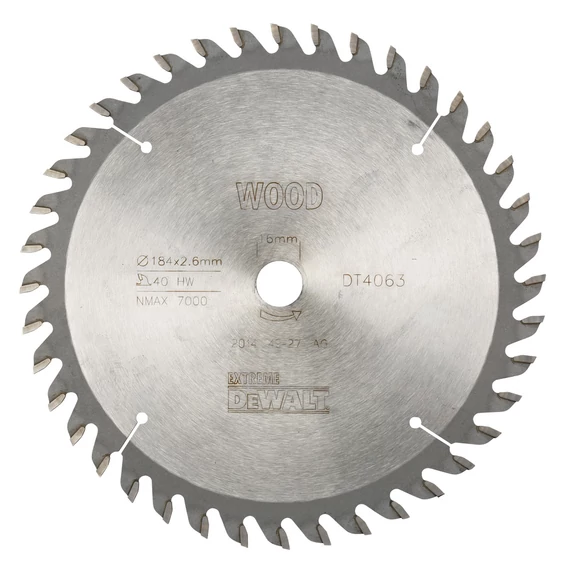 DeWalt DT4063 körfűrészlap, 40 fog, 184mm