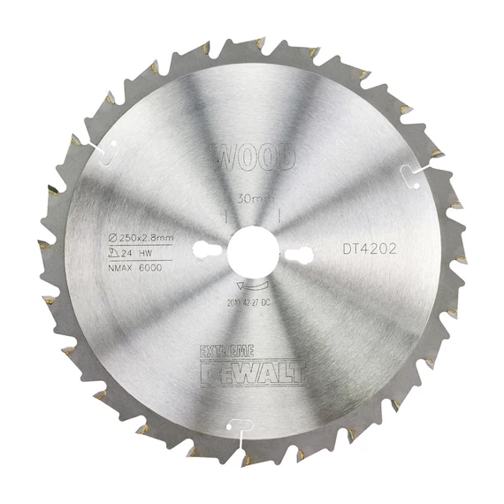 DeWalt DT4202 Extreme körfűrészlap, 24 fog, 250mm