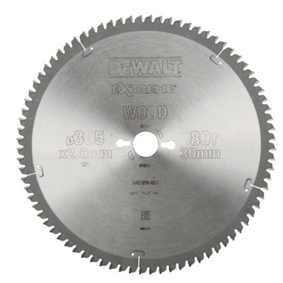DeWalt DT4283 Extreme körfűrészlap, 80 fog, 305mm
