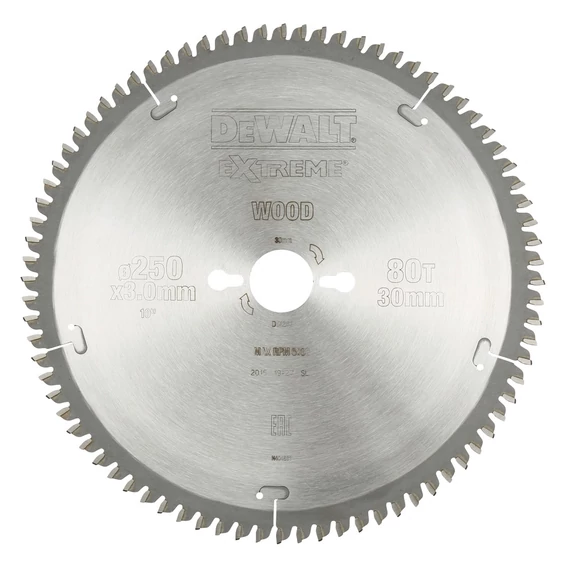 DeWalt DT4287 Extreme körfűrészlap, 80 fog, 250mm