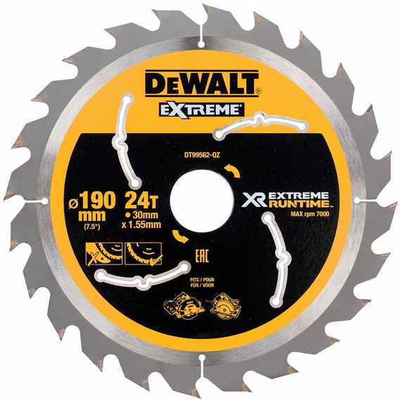 DeWalt DT99562 körfűrészlap, 24 fog, 190mm