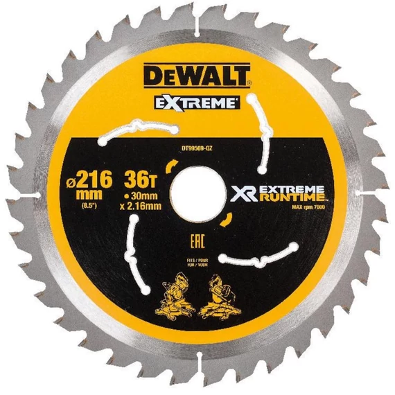 DeWalt DT99569 XR körfűrészlap, 36 fog, 216mm