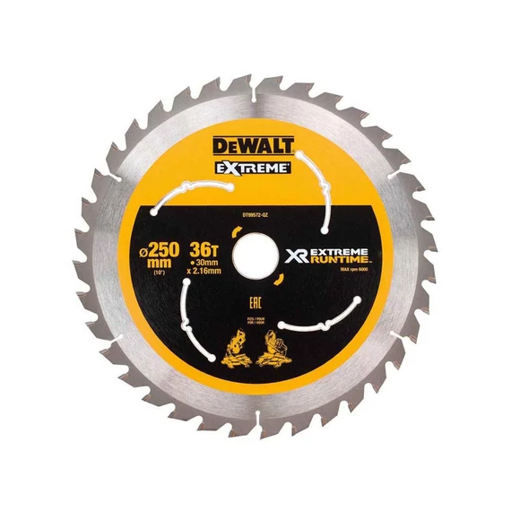 DeWalt DT99572 XR körfűrészlap, 36 fog, 250mm
