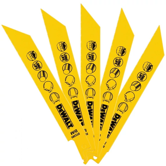 DeWalt DT2385 Bi-Metál fémvágó kardfűrészlap, kobalt, 152mm, 5db