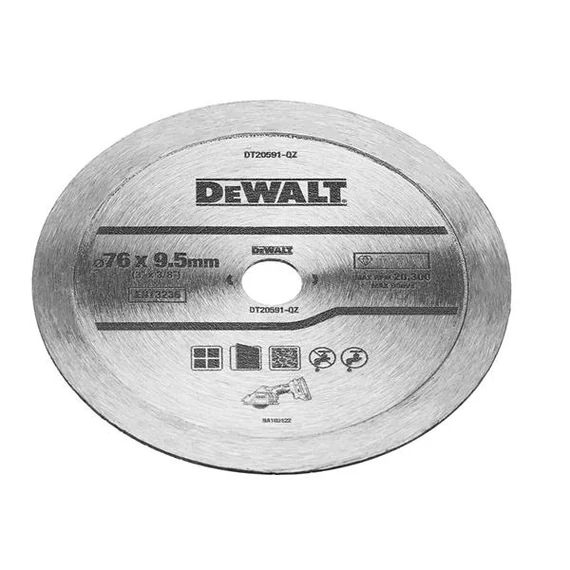 DeWalt Csempevágó gyémánt tárcsa, folyamatos élű, 76mm