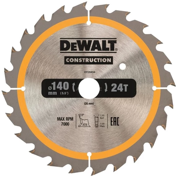DeWalt körfűrészlap állófűrészekhez, 24 fog, 216x30mm