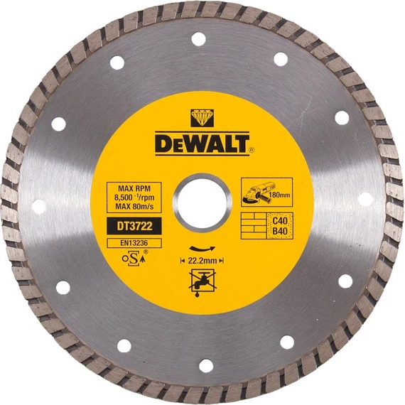 DeWalt DT3722 gyémántszemcsés vágótárcsa, 180mm