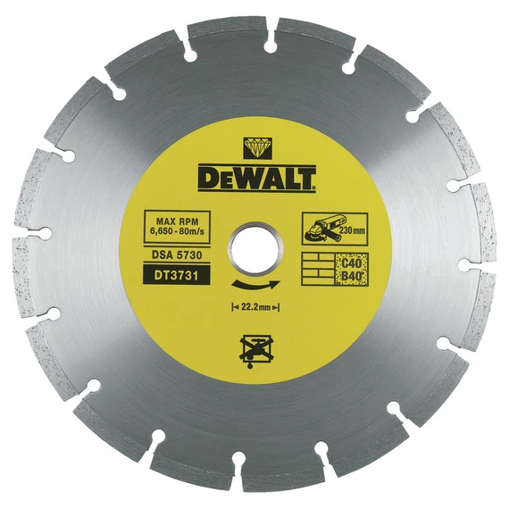 DeWalt DT3731 gyémánt vágótárcsa, 230mm