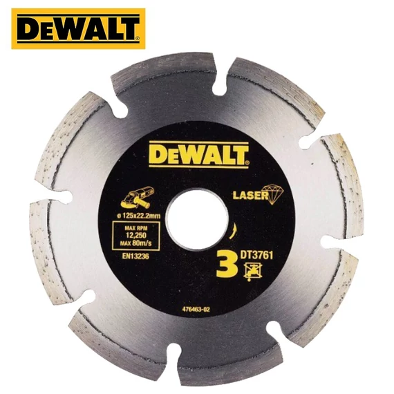 DeWalt DT3761 gyémánttárcsa kemény anyagokhoz, gránithoz, 125mm