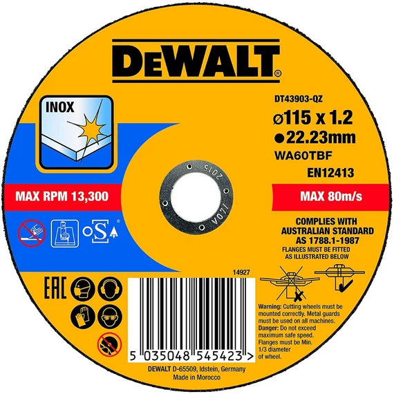 DeWalt DT43903 vágótárcsa, 115mm