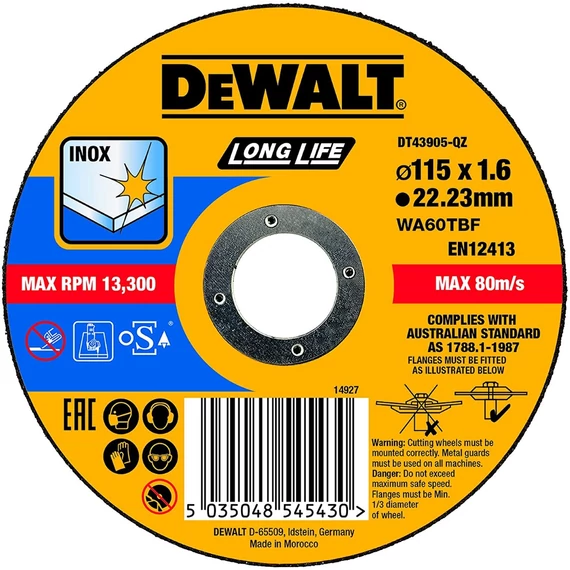 DeWalt DT43905 vágótárcsa, 115mm
