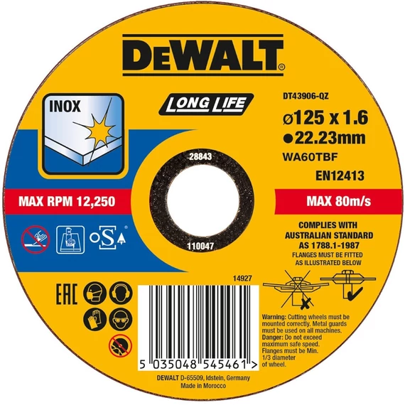 DeWalt DT43906 vágótárcsa, 125mm